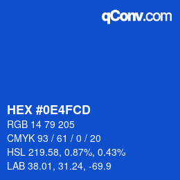 Color code: HEX #0E4FCD | qconv.com