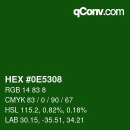 Color code: HEX #0E5308 | qconv.com