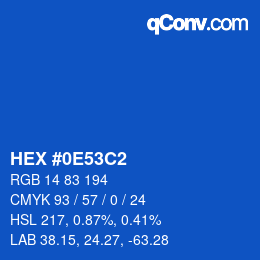 Color code: HEX #0E53C2 | qconv.com