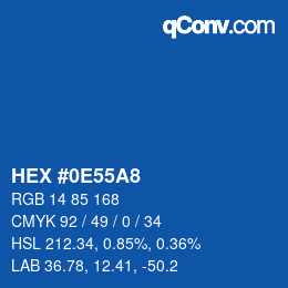 Color code: HEX #0E55A8 | qconv.com