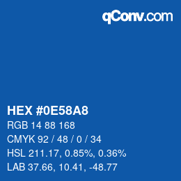 カラーコード: HEX #0E58A8 | qconv.com