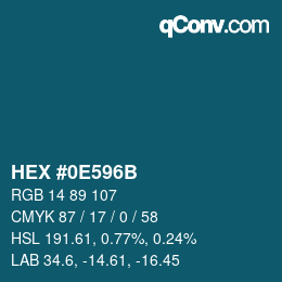 Código de color: HEX #0E596B | qconv.com