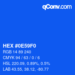 Color code: HEX #0E59F0 | qconv.com