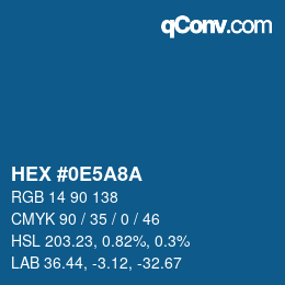 Color code: HEX #0E5A8A | qconv.com