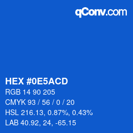 Color code: HEX #0E5ACD | qconv.com