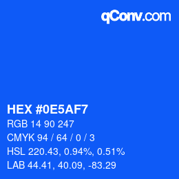 Color code: HEX #0E5AF7 | qconv.com