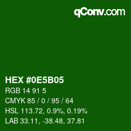 Color code: HEX #0E5B05 | qconv.com