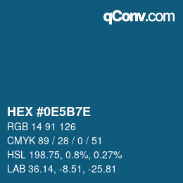 Color code: HEX #0E5B7E | qconv.com