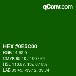 Color code: HEX #0E5C00 | qconv.com