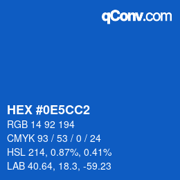 Color code: HEX #0E5CC2 | qconv.com