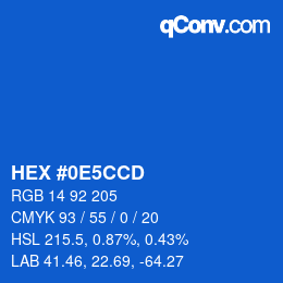 Color code: HEX #0E5CCD | qconv.com