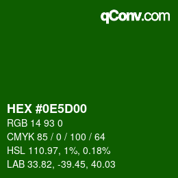 颜色代码: HEX #0E5D00 | qconv.com
