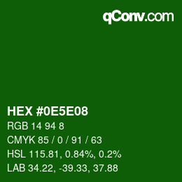 カラーコード: HEX #0E5E08 | qconv.com