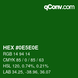 Código de color: HEX #0E5E0E | qconv.com