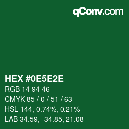 Color code: HEX #0E5E2E | qconv.com