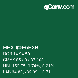 カラーコード: HEX #0E5E3B | qconv.com
