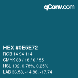 Color code: HEX #0E5E72 | qconv.com