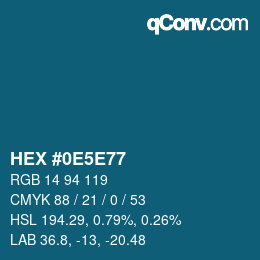 Color code: HEX #0E5E77 | qconv.com