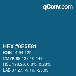 Color code: HEX #0E5E81 | qconv.com