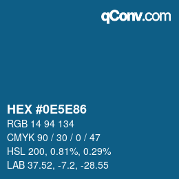 Color code: HEX #0E5E86 | qconv.com