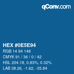 Color code: HEX #0E5E94 | qconv.com