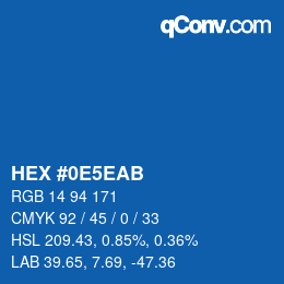 Color code: HEX #0E5EAB | qconv.com