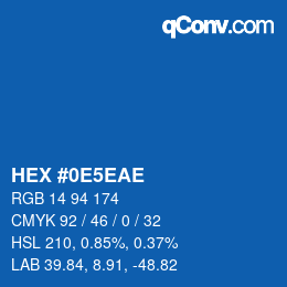 Color code: HEX #0E5EAE | qconv.com