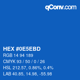 カラーコード: HEX #0E5EBD | qconv.com