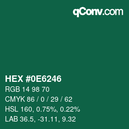 Color code: HEX #0E6246 | qconv.com