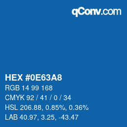 Color code: HEX #0E63A8 | qconv.com