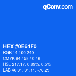 Color code: HEX #0E64F0 | qconv.com