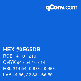 カラーコード: HEX #0E65DB | qconv.com