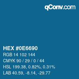 Color code: HEX #0E6690 | qconv.com