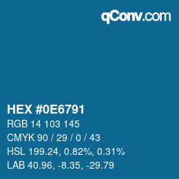 Color code: HEX #0E6791 | qconv.com