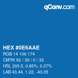 Color code: HEX #0E6AAE | qconv.com