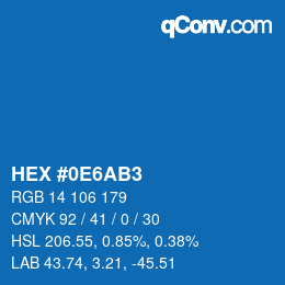 カラーコード: HEX #0E6AB3 | qconv.com
