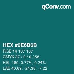 Color code: HEX #0E6B6B | qconv.com