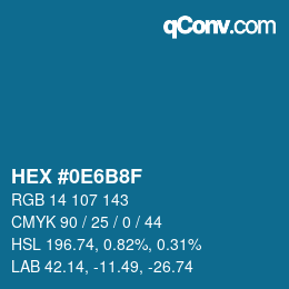 Color code: HEX #0E6B8F | qconv.com