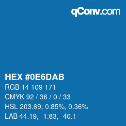 Color code: HEX #0E6DAB | qconv.com