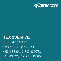 Color code: HEX #0E6F7E | qconv.com