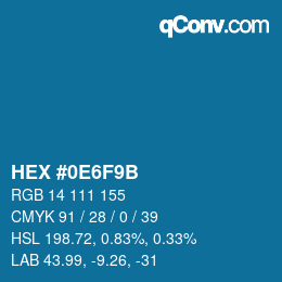 Color code: HEX #0E6F9B | qconv.com