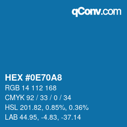 Color code: HEX #0E70A8 | qconv.com