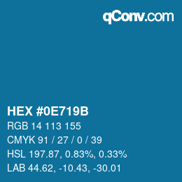 Color code: HEX #0E719B | qconv.com