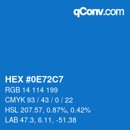 Color code: HEX #0E72C7 | qconv.com