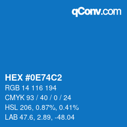 Color code: HEX #0E74C2 | qconv.com