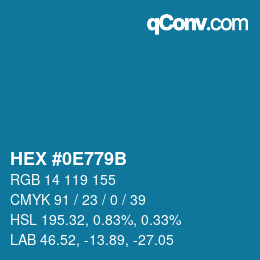 Color code: HEX #0E779B | qconv.com