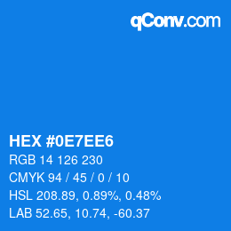 Color code: HEX #0E7EE6 | qconv.com