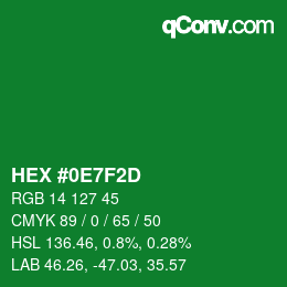 Color code: HEX #0E7F2D | qconv.com