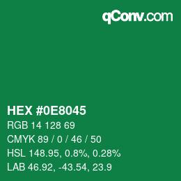 Color code: HEX #0E8045 | qconv.com