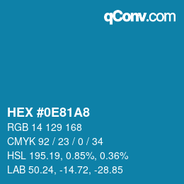Color code: HEX #0E81A8 | qconv.com